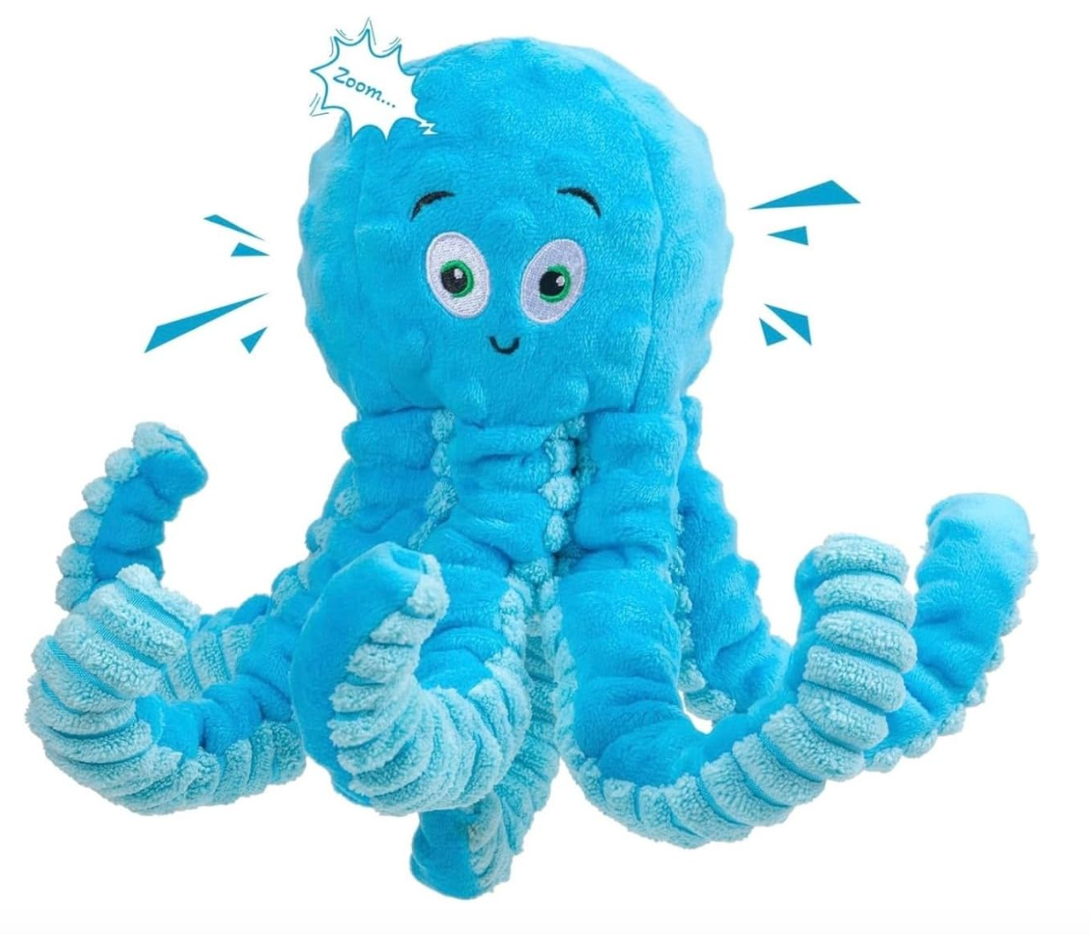 Dog Squeaky Toys Octopus -Tough Plush for Large Medium & Small Dog Toys (Blue)or (Pink )