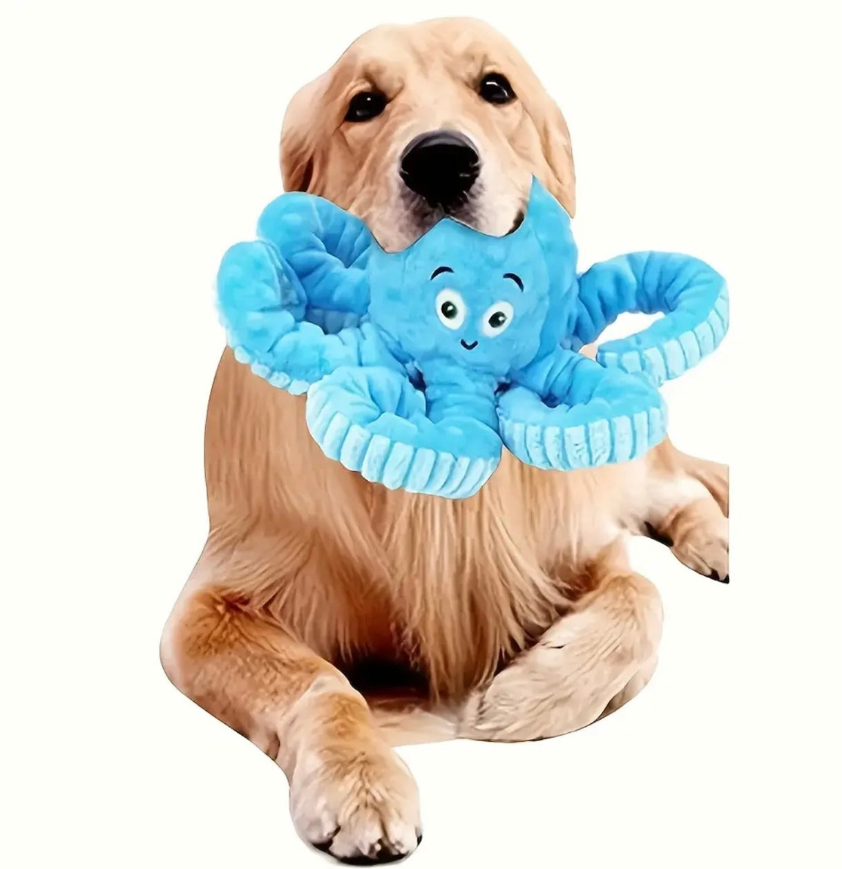 Dog Squeaky Toys Octopus -Tough Plush for Large Medium & Small Dog Toys (Blue)or (Pink )