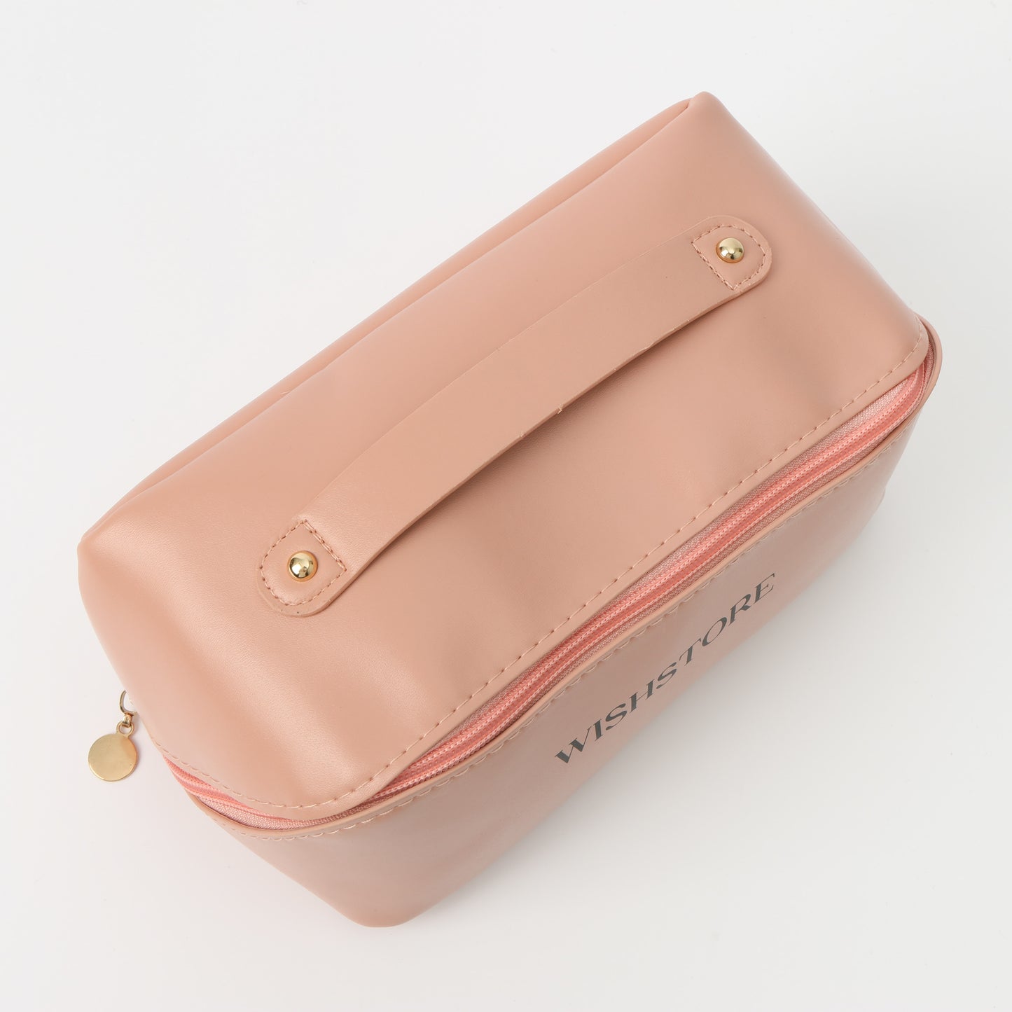 Pink Travel Makeup Bag – Large Waterproof Cosmetic Organizer with Dividers & Handle