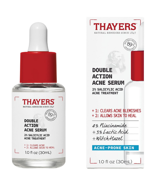 Thayers Double Action Acne Serum – 2% Salicylic Acid & Niacinamide (1 fl oz)