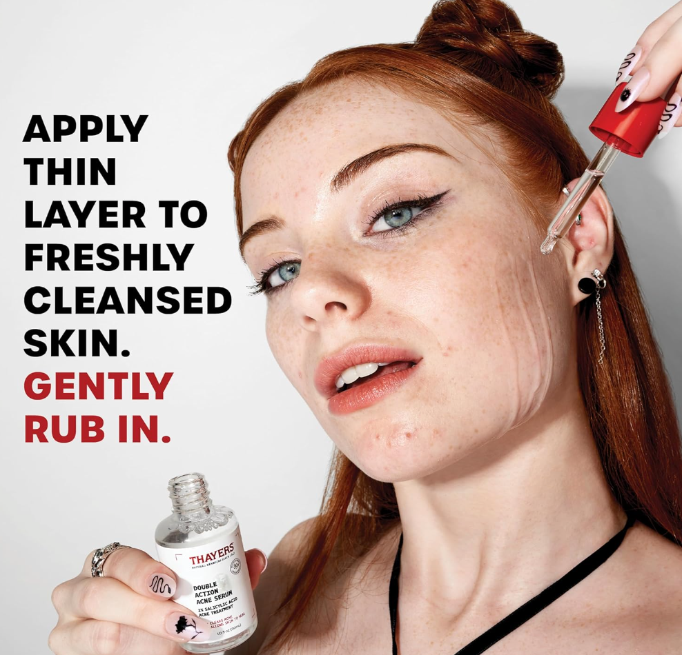 Thayers Double Action Acne Serum – 2% Salicylic Acid & Niacinamide (1 fl oz)