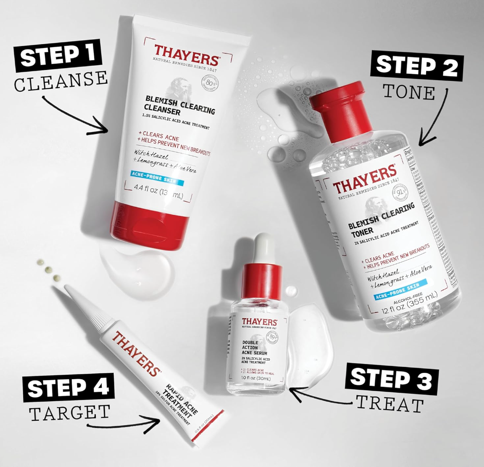 Thayers Double Action Acne Serum – 2% Salicylic Acid & Niacinamide (1 fl oz)
