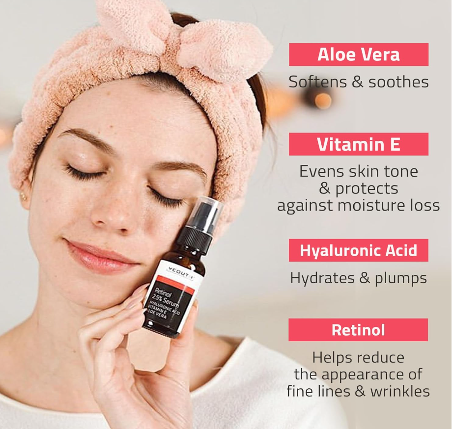 YEOUTH Retinol Serum – Anti-Aging Face Serum with Hyaluronic Acid & Vitamin E (1oz)