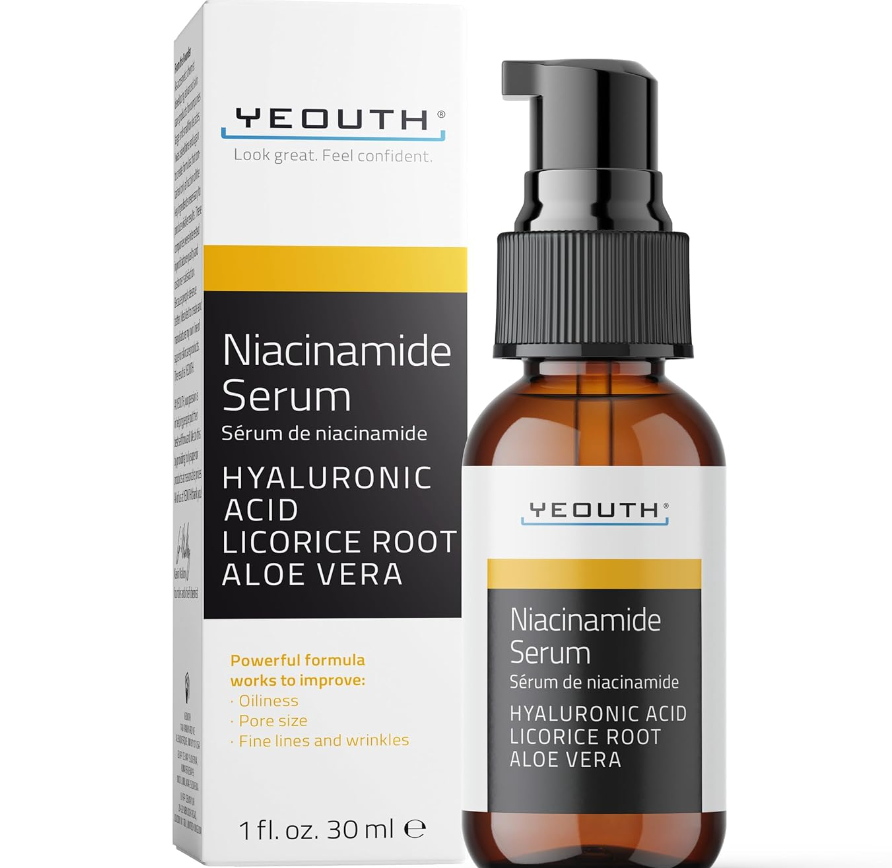 YEOUTH Niacinamide Serum – 10% B3 with Hyaluronic Acid & Aloe Vera (1oz)