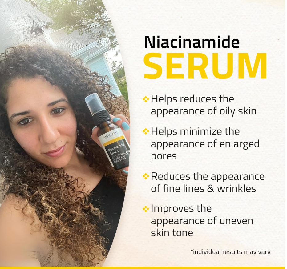 YEOUTH Niacinamide Serum – 10% B3 with Hyaluronic Acid & Aloe Vera (1oz)