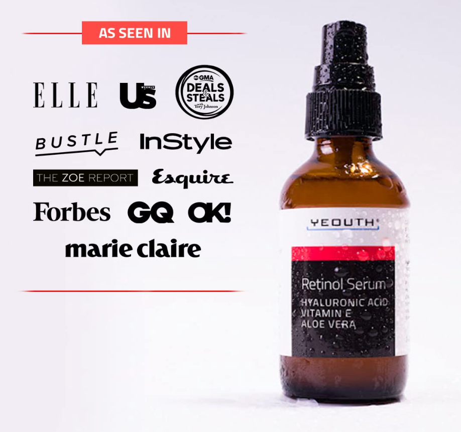YEOUTH Retinol Serum – Hydrating Face Serum with Hyaluronic Acid & Vitamin E (2oz)