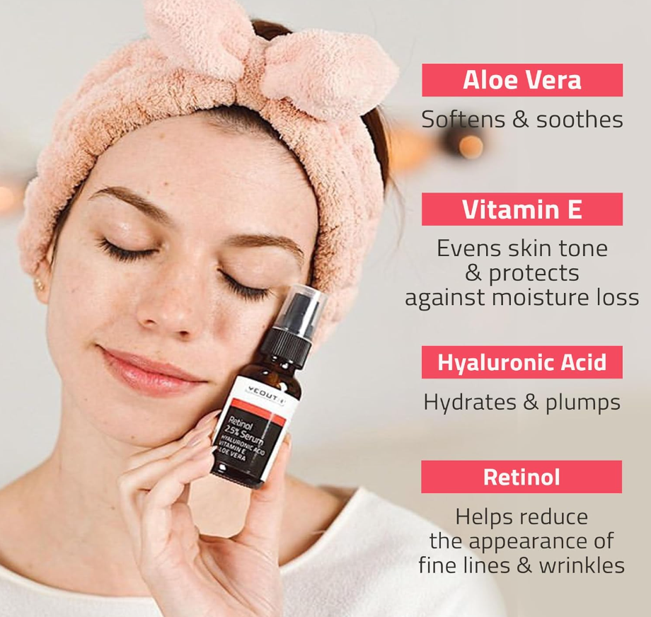 YEOUTH Retinol Serum – Hydrating Face Serum with Hyaluronic Acid & Vitamin E (2oz)