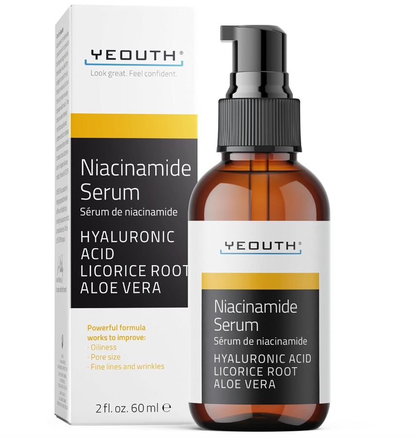 YEOUTH Niacinamide 10% Serum – Hydrating B3 Face Serum with Hyaluronic Acid (2oz)