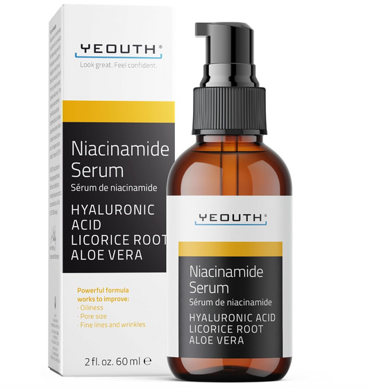 YEOUTH Niacinamide 10% Serum – Hydrating B3 Face Serum with Hyaluronic Acid (2oz)