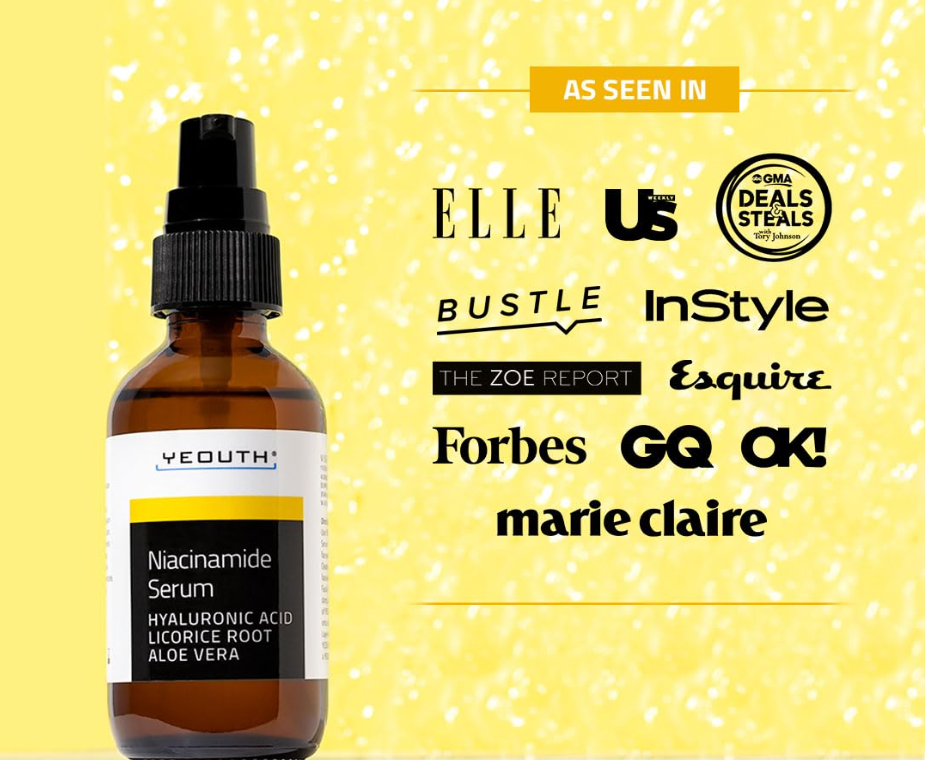 YEOUTH Niacinamide 10% Serum – Hydrating B3 Face Serum with Hyaluronic Acid (2oz)