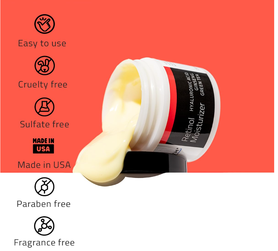 YEOUTH Retinol Face Cream – Hydrating Night Moisturizer with Hyaluronic Acid (4oz)