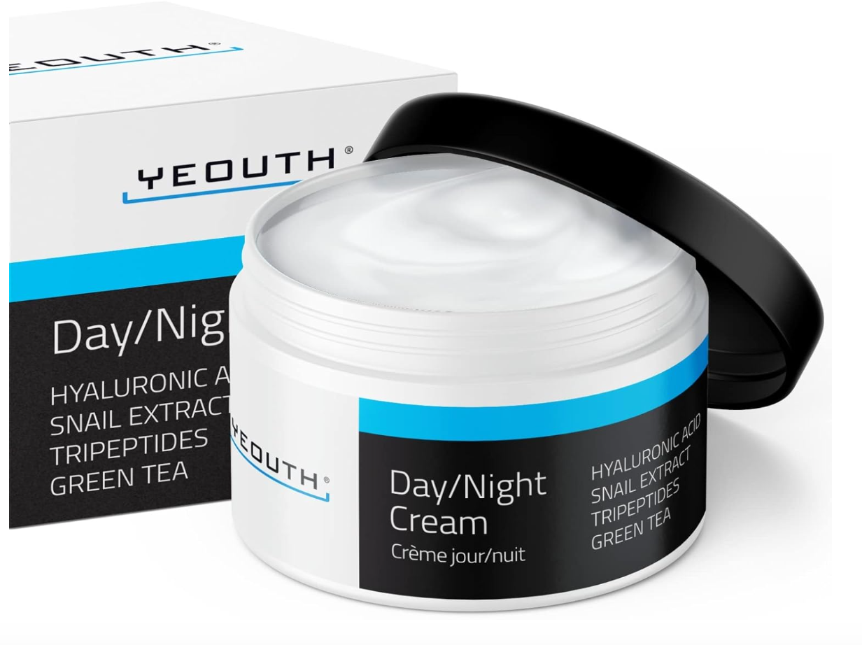 YEOUTH Day & Night Face Moisturizer – Hydrating Cream with Hyaluronic Acid & Snail Mucin (4oz)
