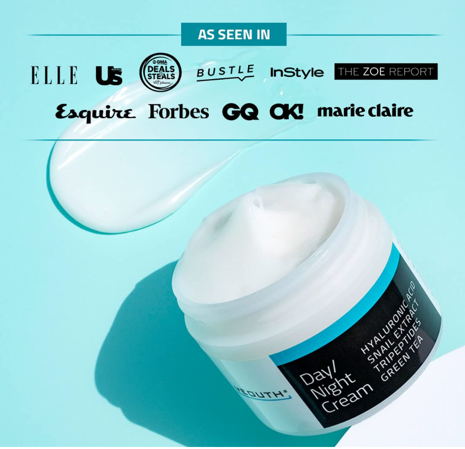 YEOUTH Day & Night Face Moisturizer – Hydrating Cream with Hyaluronic Acid & Snail Mucin (4oz)